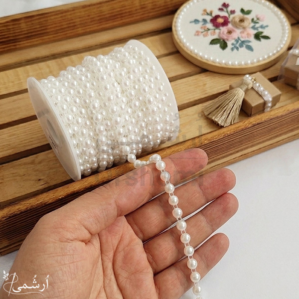 مروارید لپه ای سایز 6 میل نواری به طول 1 متر